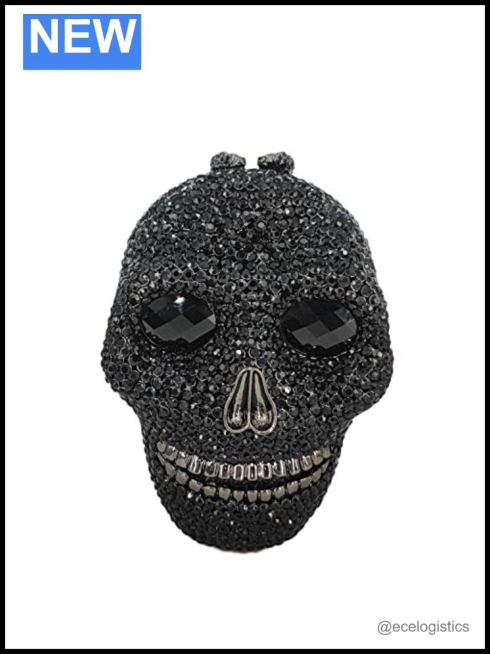 Crystal Skull Clutch Rhinestone Evening Bag Formal Bridal Purse
